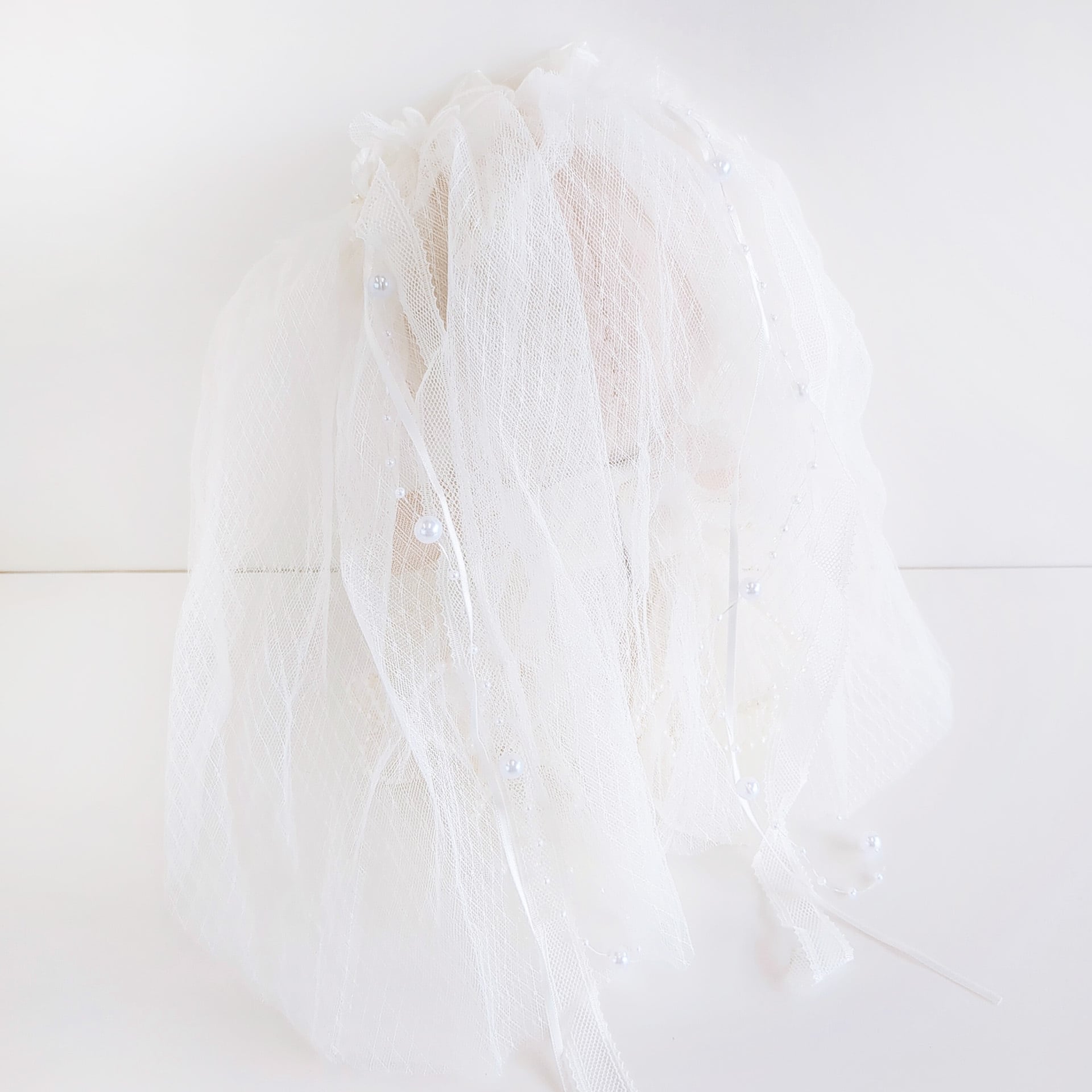 8F-1371【20cm】たっぷりレースベールのウェディング | Little Closet