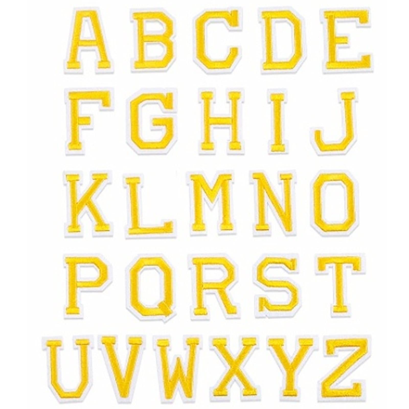 【数量限り】heizi アイロンワッペン アルファベット 英字 A-Z おしゃれ 名札 刺繍 アップリケ 保育園 かばん 服 小物 (アルファベット 26枚)