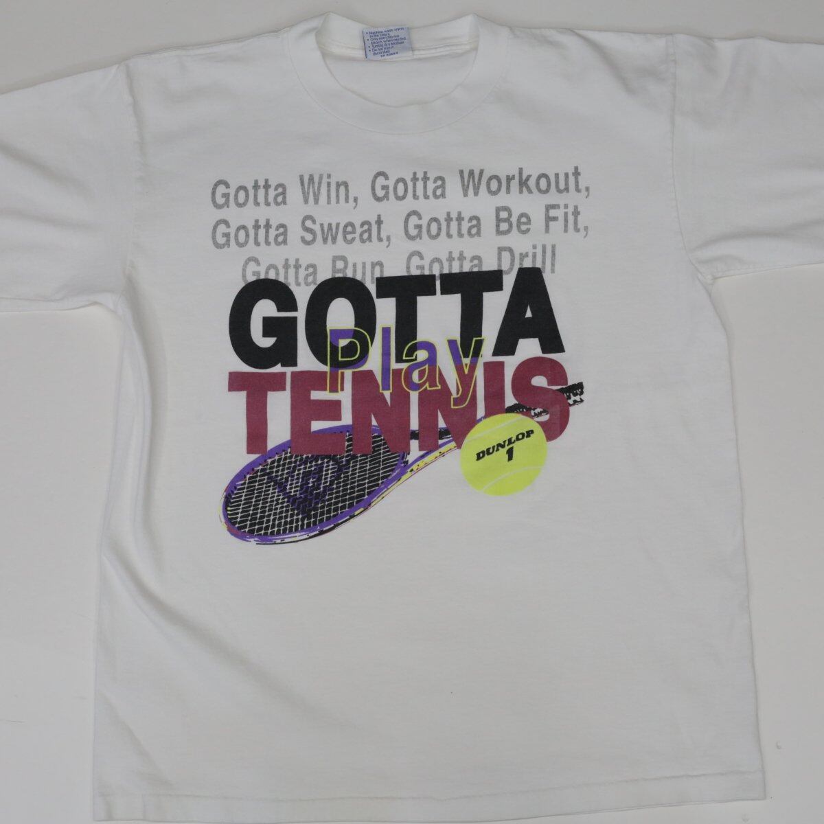 オールスポーツ USA製 90年代 DUNLOP 半袖 Tシャツ テニス ホワイト L
