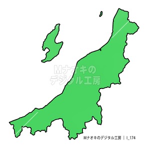 少しゆるい新潟県地図　Niigata prefecture map a little loose