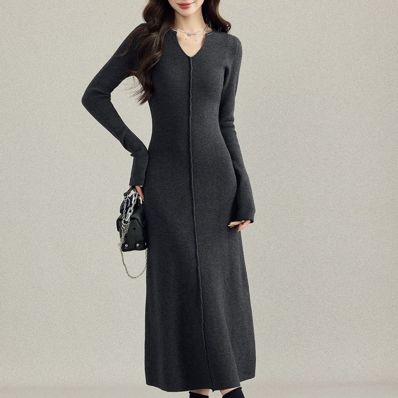 slim long knit one-piece m1258