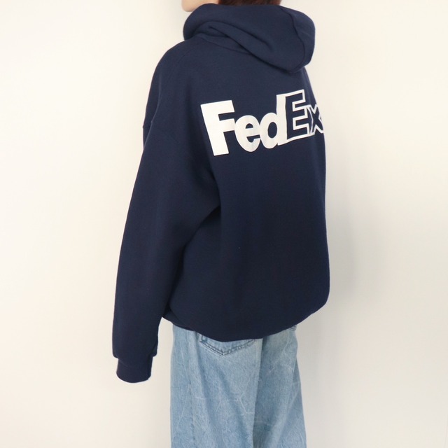 【USED】FedEx LOGO Hoodie /  Navy