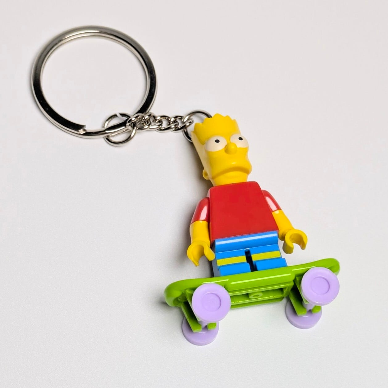 【ブロックフィギュアキーホルダー】 The Simpsons(ザ シンプソンズ)バート・シンプソン with SKATE! / スケボー 〚アメリカン雑貨 アメトイ〛