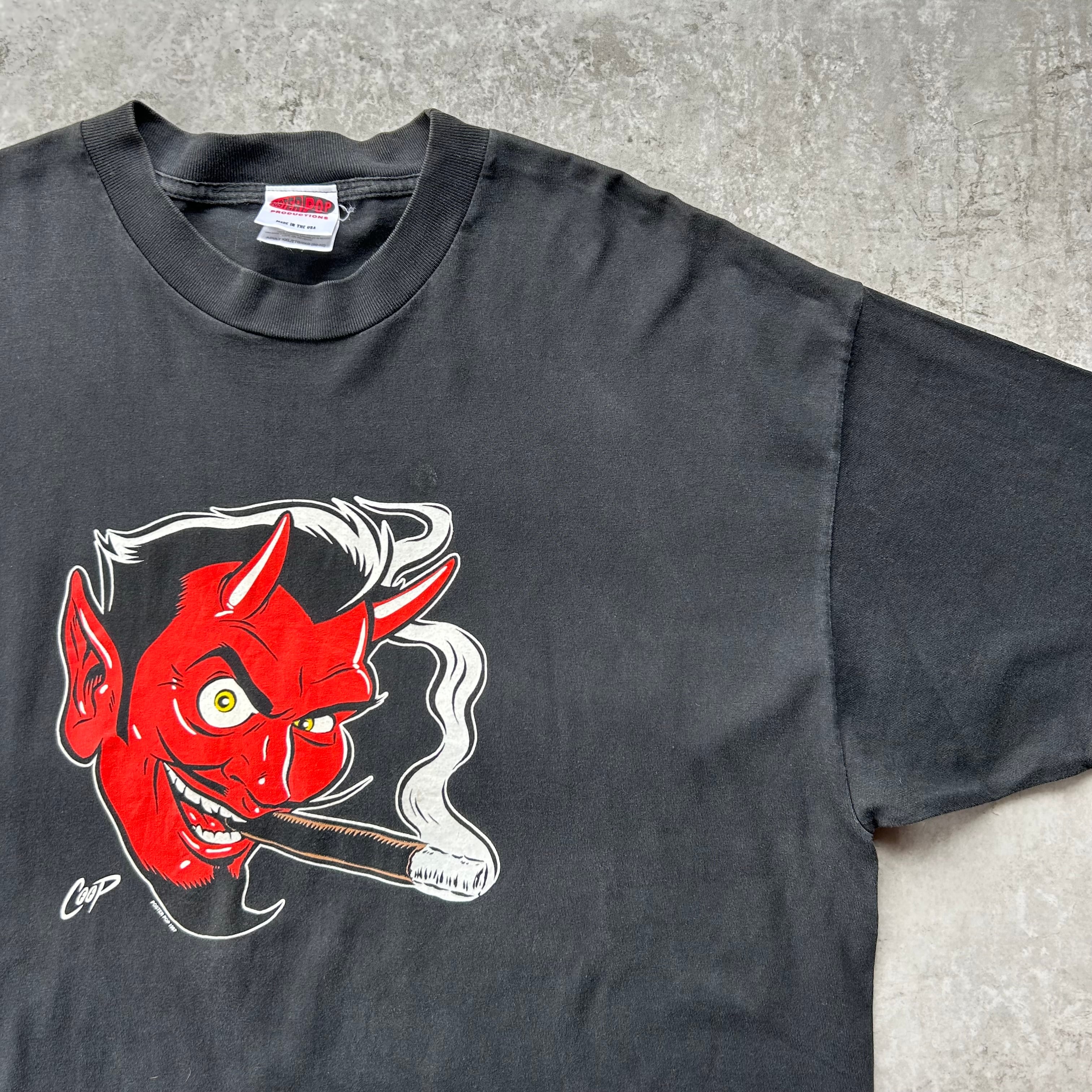 90s posterpop アートtシャツ USA製 ブラック coop デビル | 東京準備室