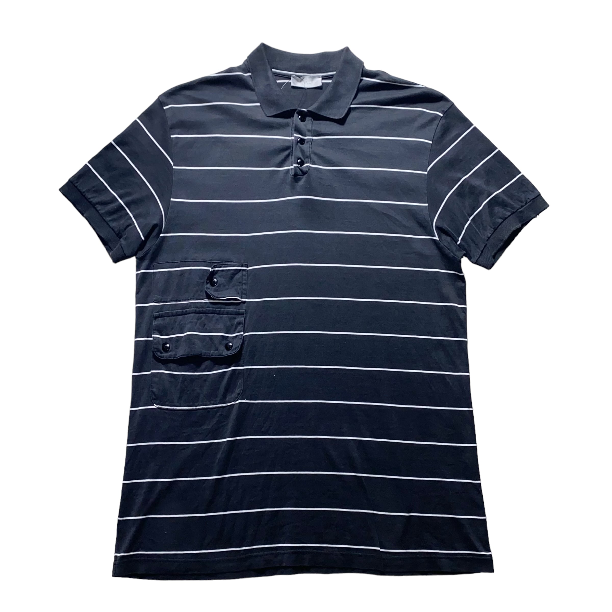 2007SS DIOR HOMME by Hedi Slimane border polo shirt | NOIR 2007SS DIOR HOMME by Hedi Slimane border polo shirt | NOIR