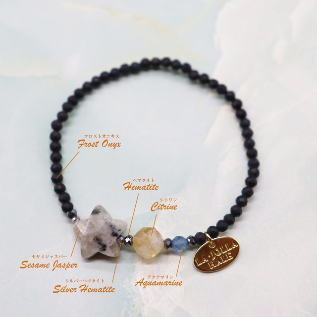 H様専用：【Like a Honey Candy】シトリン×セサミジャスパー×フロストオニキス ブレスレット