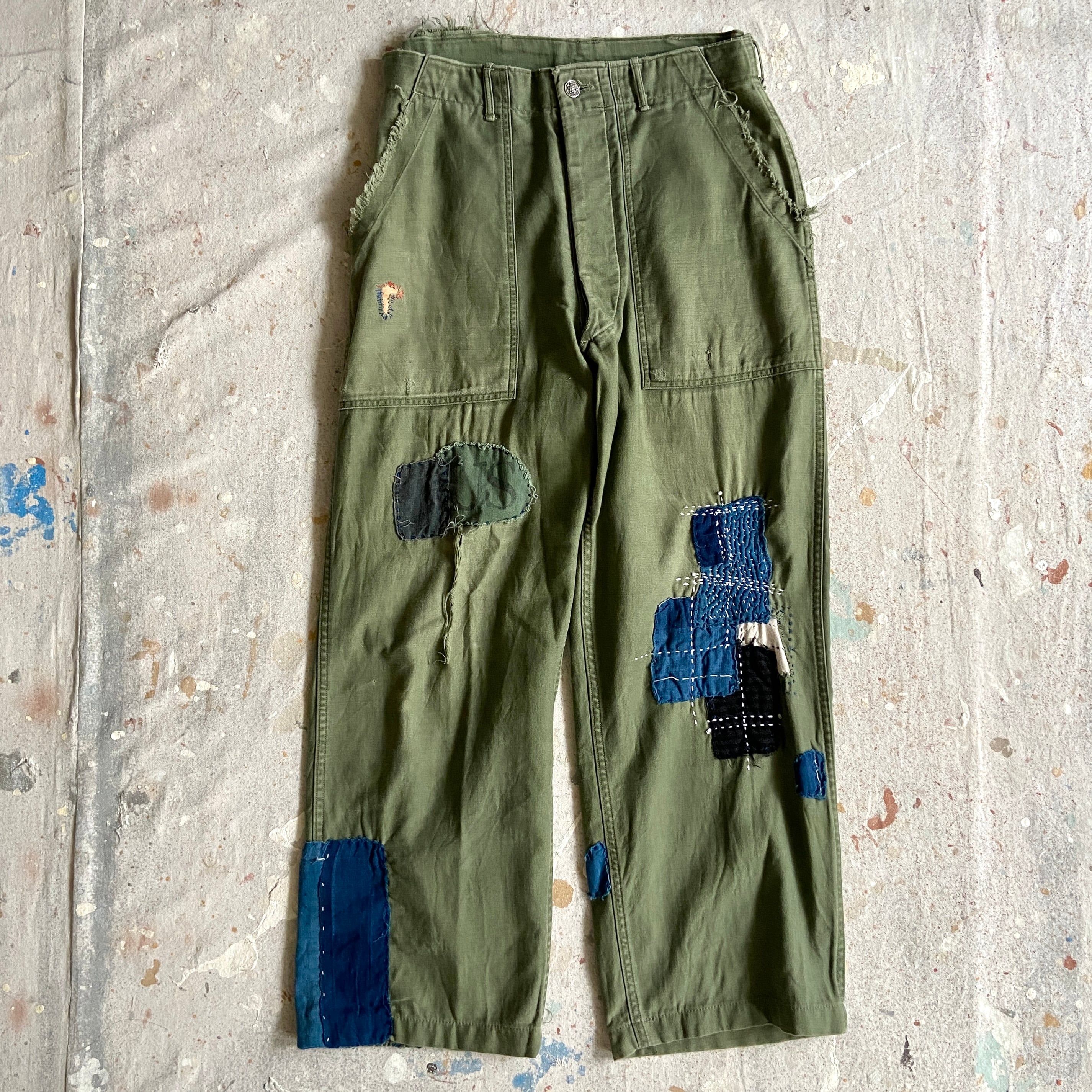 1950s U.S.ARMY 13 Star Button Baker Pants Repaired W32 F806