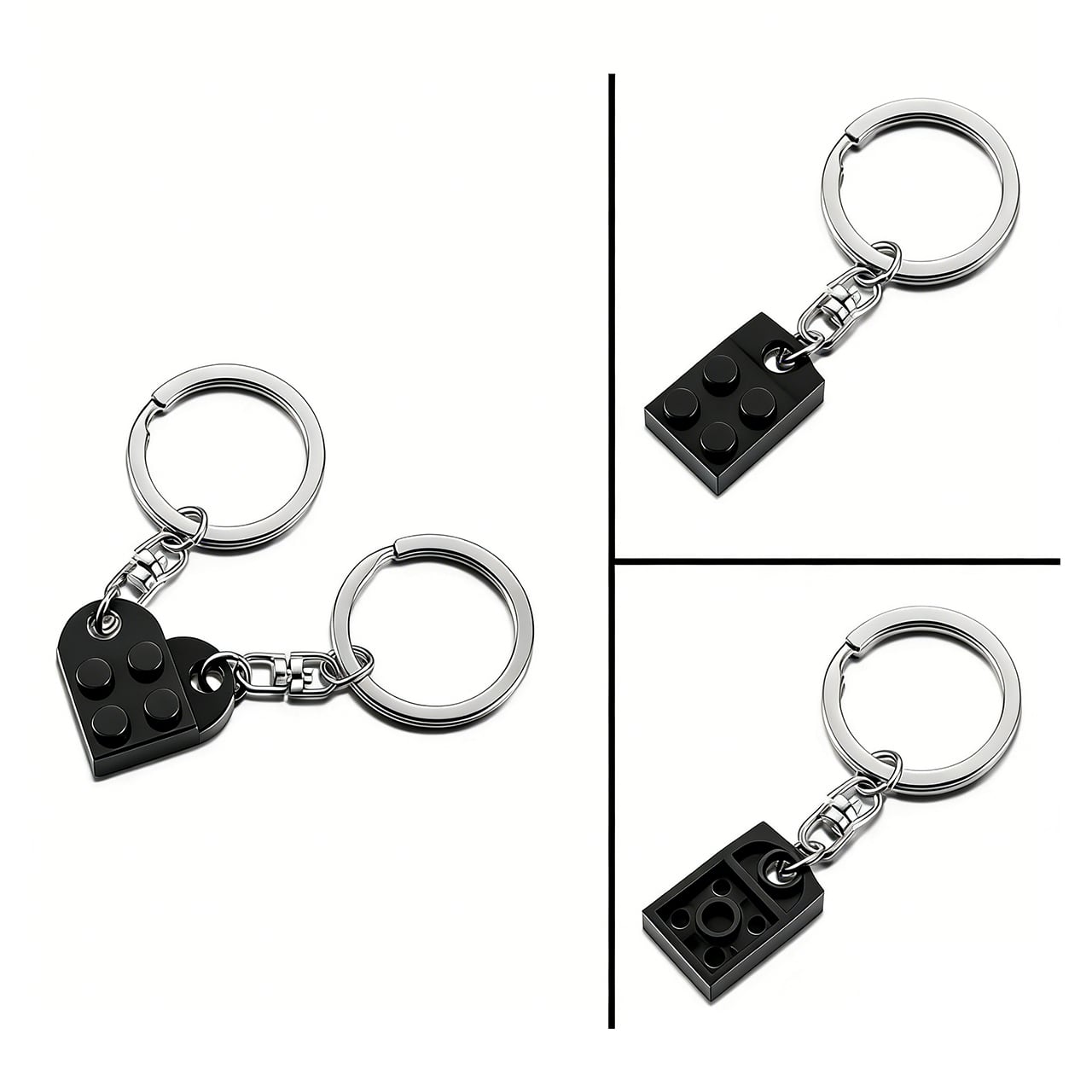 YX-01-1 .ペアハートブロックキーホルダー 分離式ペンダントチャーム