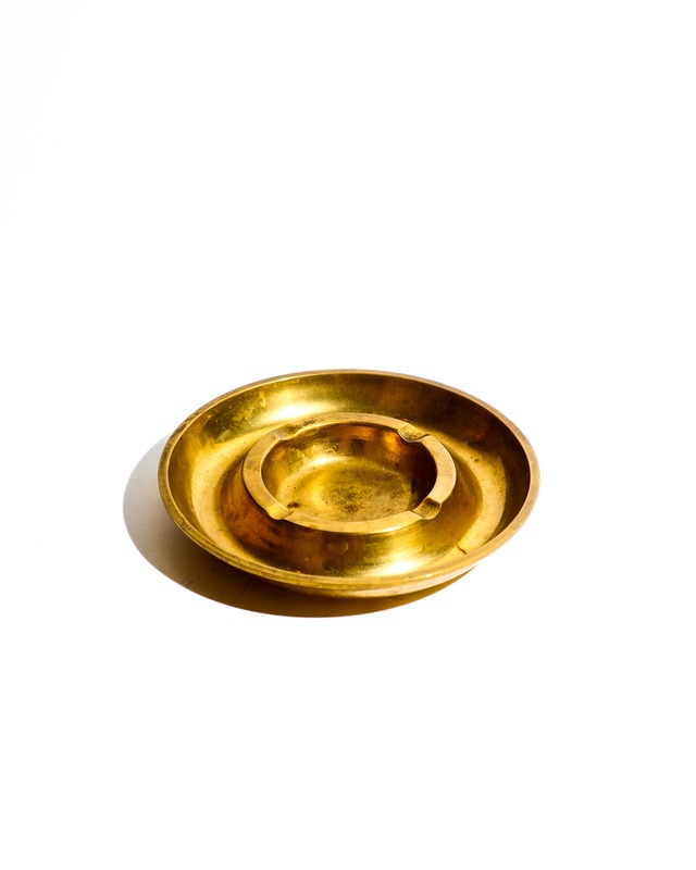 70s Italian-made double-walled brass ashtray