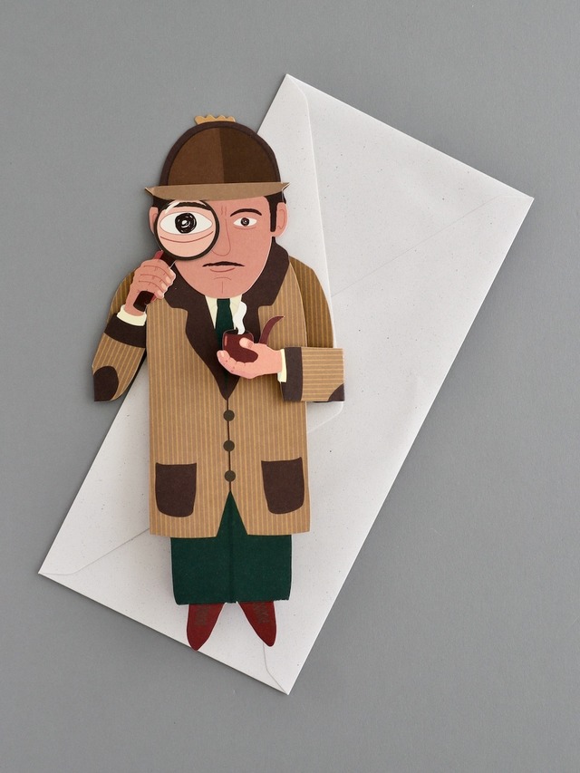 3D 立体グリーティングカード 「探偵」 / 3D Greeting Card "Detective"