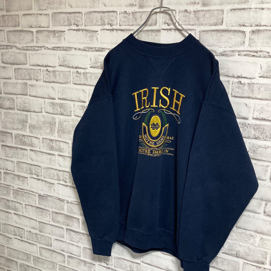 Mid west Embroidery】L/S Sweat XL Made in USA 90s “NOTRE DAME 