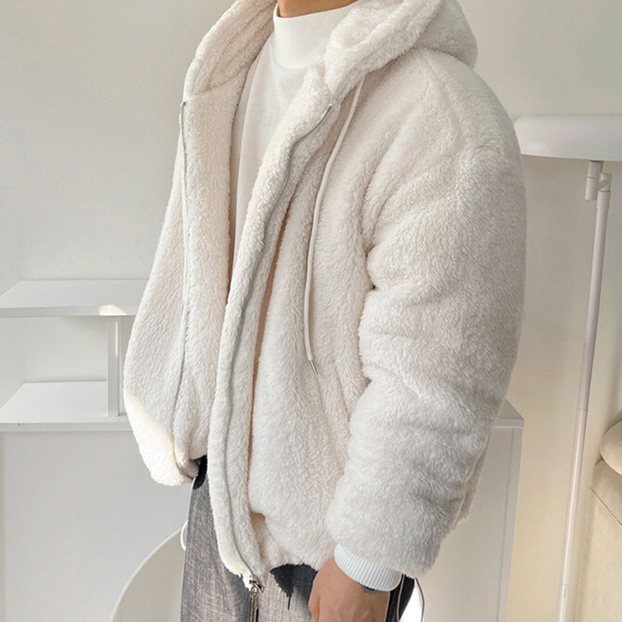 フェイクショートファーパーカ　MT0080403