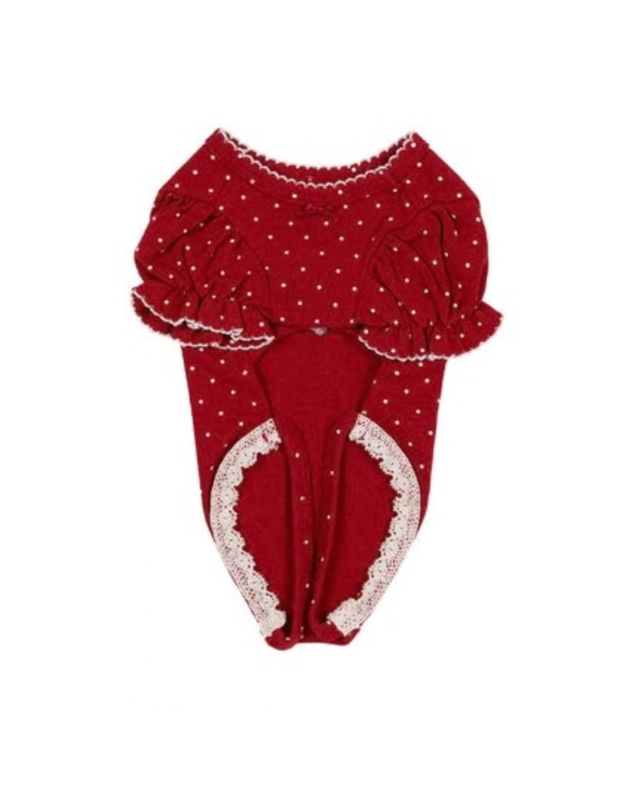 【予約】[ thesallyslaw ] Chloe Puff Romper｜Wine Dot - 12