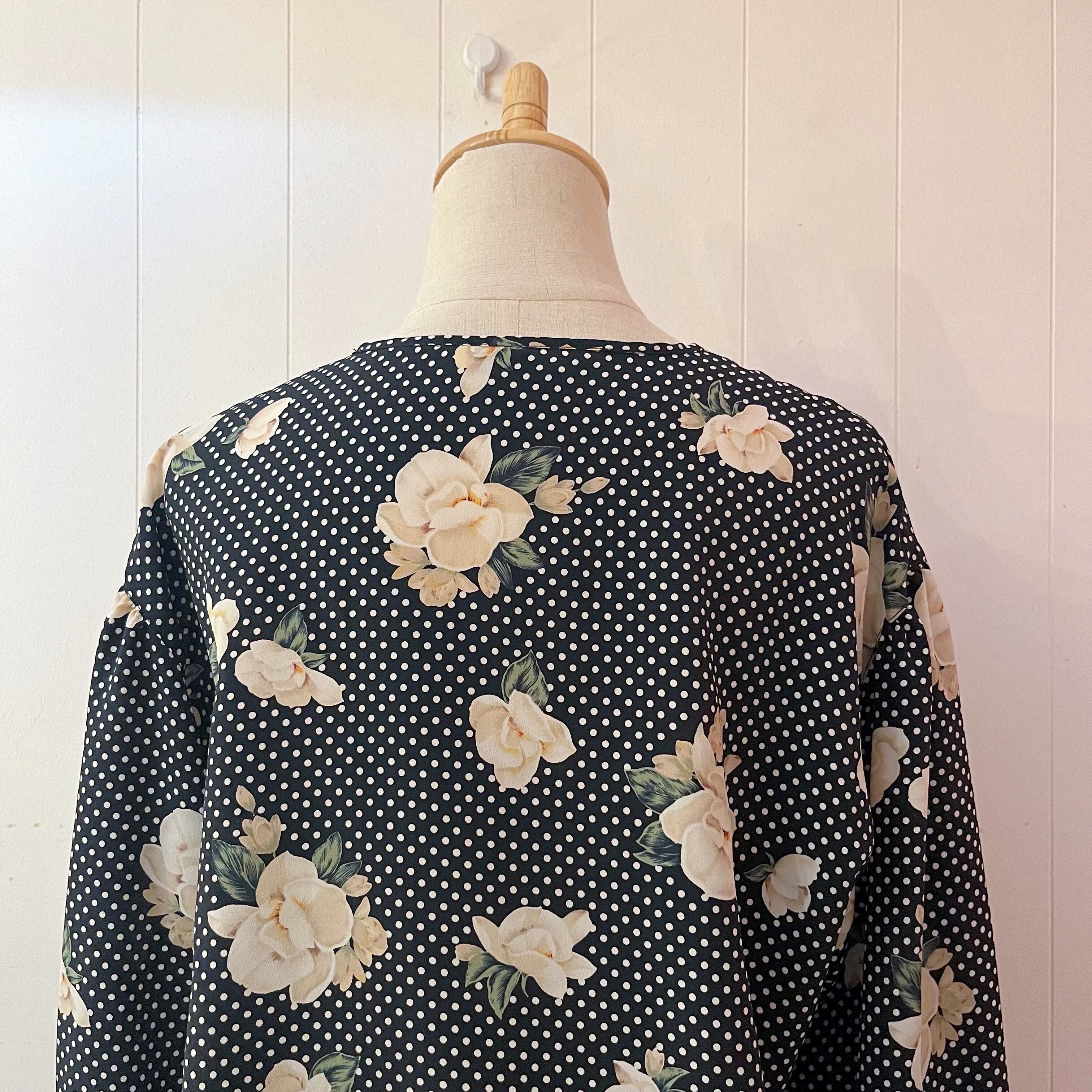 black dot flower peplum blouse
