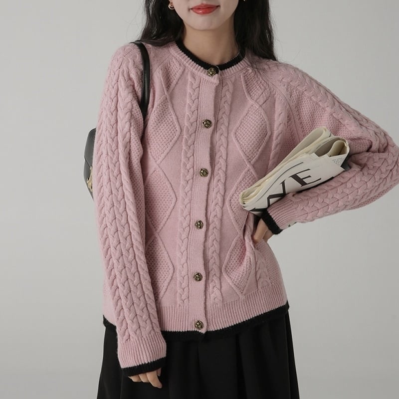 Round Neck Knit Cardigan KRE1531 | KRE