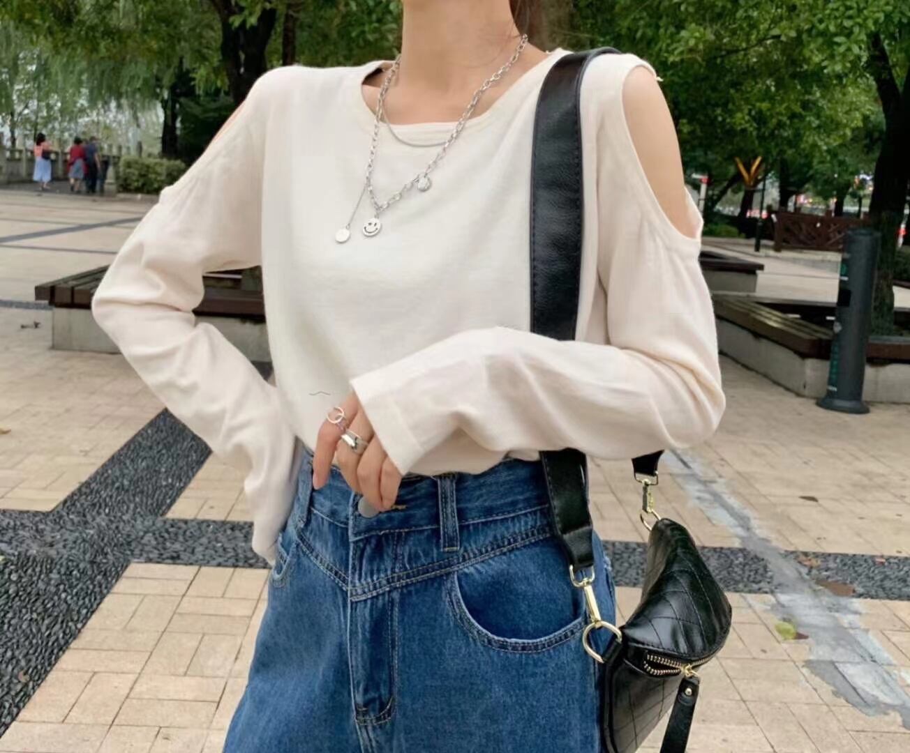 肩開き カラーニット　AJ111-155