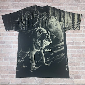 1990'S WOOL RICH ANIMAL PRINT T-SHIRT L
