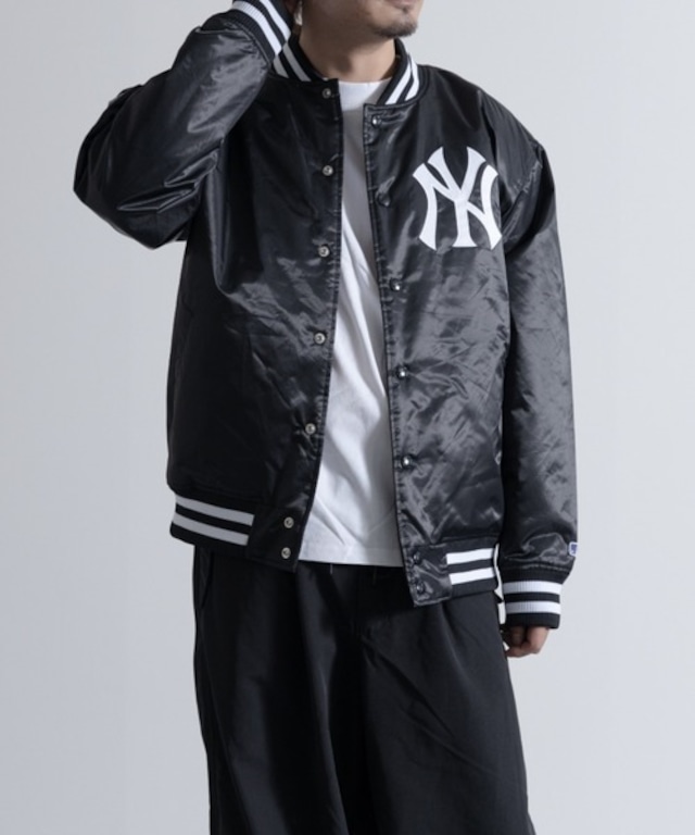 MLB　NEW YORK　Yankees　FANATICS/MLB-　SATIN JACKETヤンキースサテンジャケット BLACK