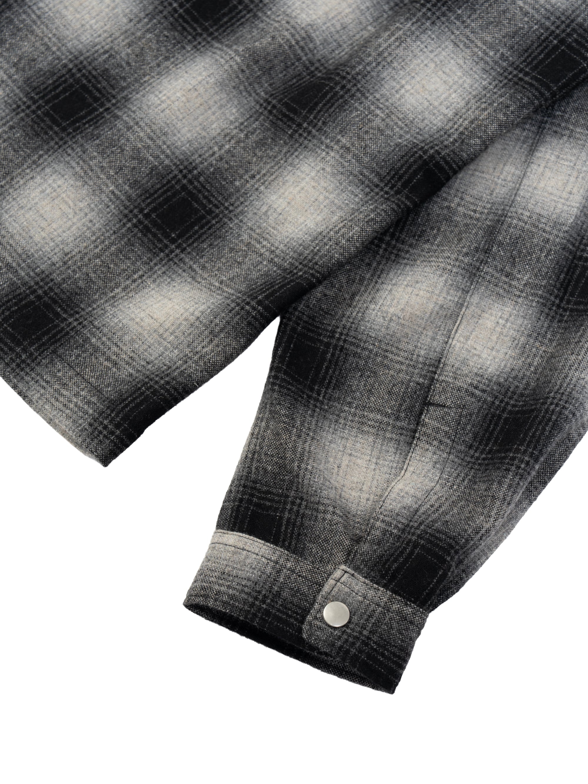 Ombre Check Shirt Jacket (white×black) | OVY