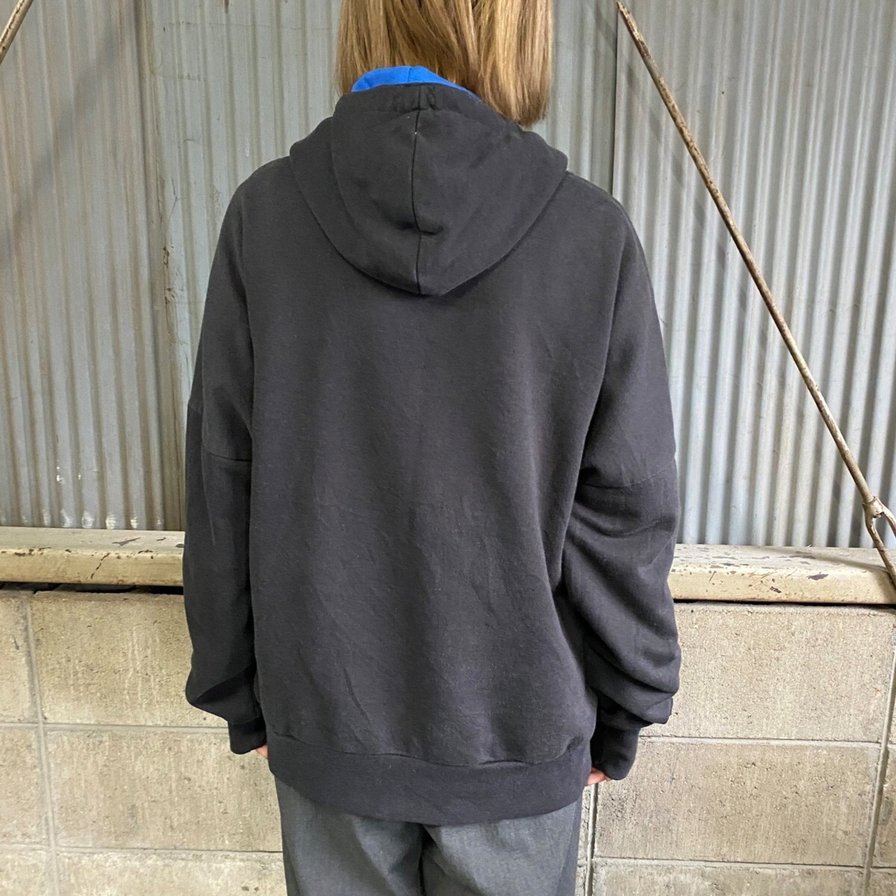 80年代 紺タグ NIKE ナイキ ハーフジップ スウェットパーカー メンズL 