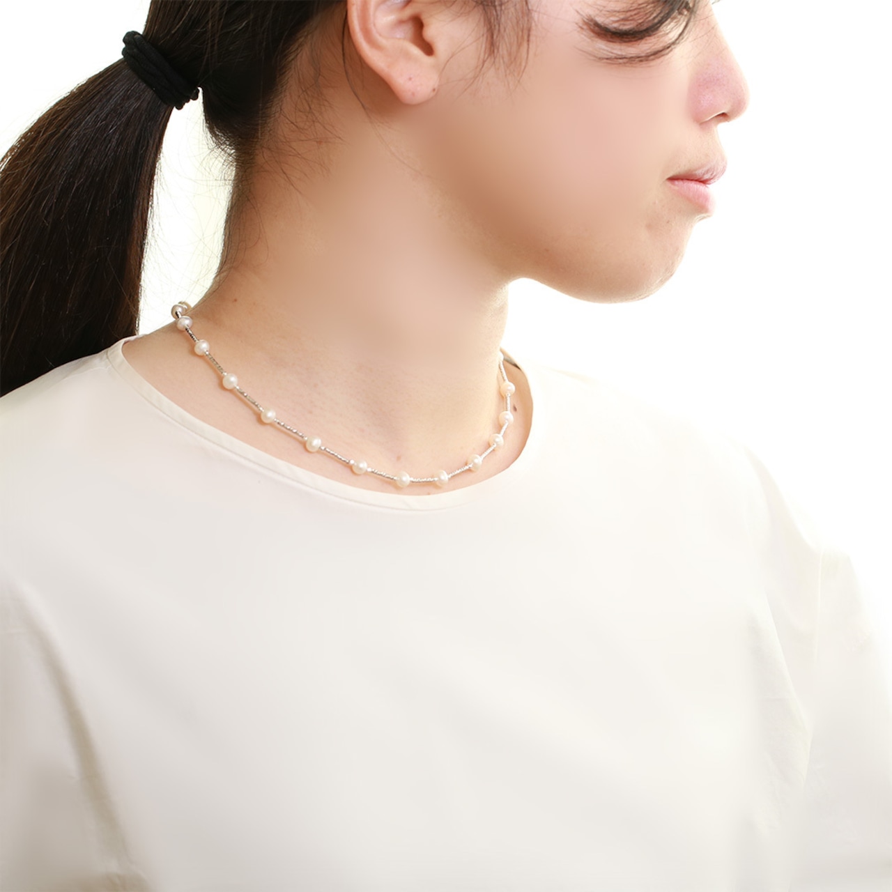 季節もお洋服も選ばず使えるので有難い一品！ 淡水パール パイプ ネックレス ne1100