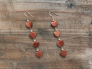 【14kgf】Sand stone heart earrings 