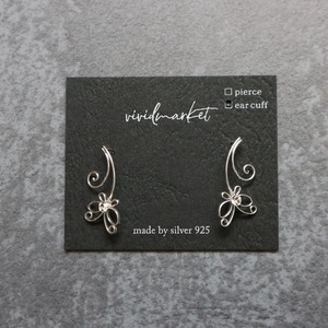 s925 シンプル蝶々シルバーイヤーカフ　/ イヤリング　/ ピアス
