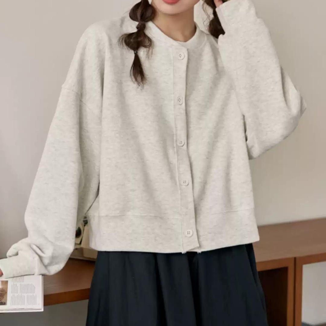 college style loose cardigan sweater