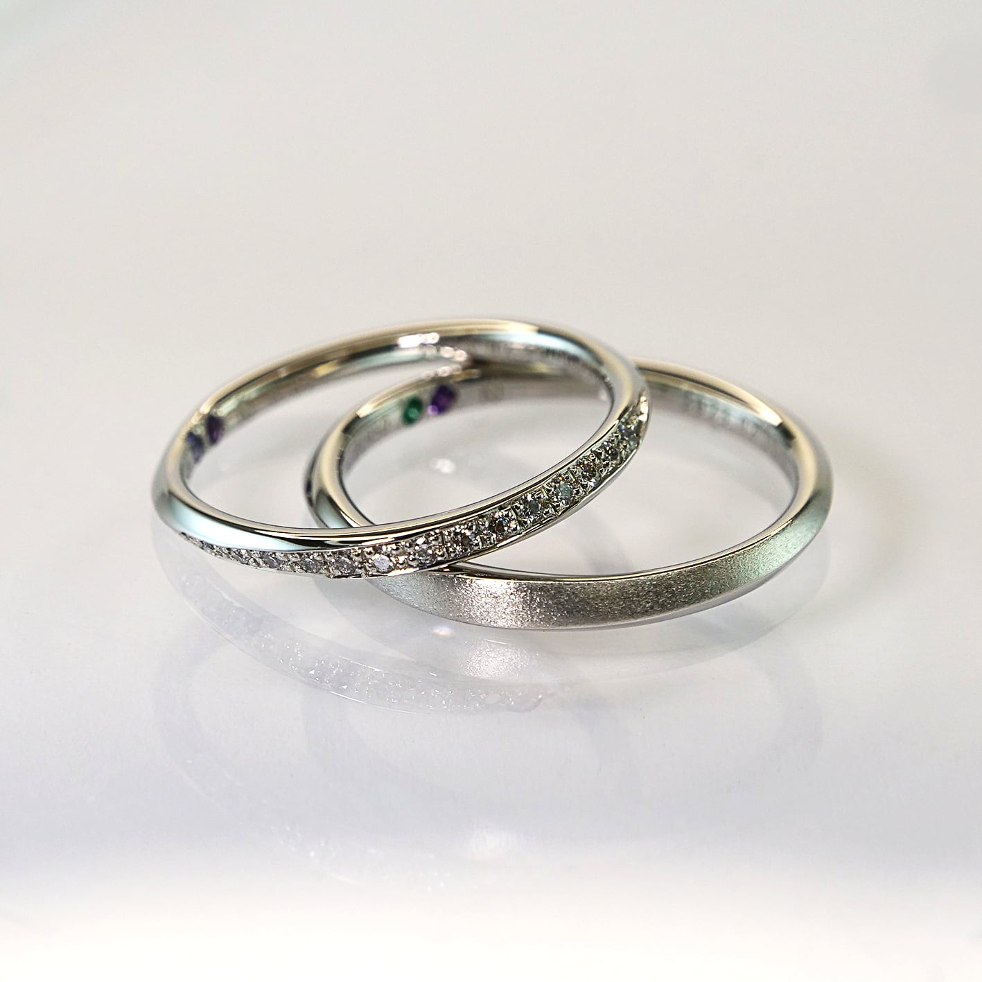 【選べるカラー】シルバー 結婚指輪 マリッジリング SV925 モアサナイト 結婚指輪 シルバー マリッジリング ペアリング モアッサナイトシリーズ025