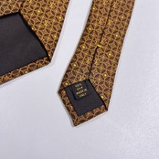 LOUIS VUITTON ルイヴィトン 総柄 ネクタイ /ゴールド系×ブラウン/イタリア製/シルク100%/モノグラム風