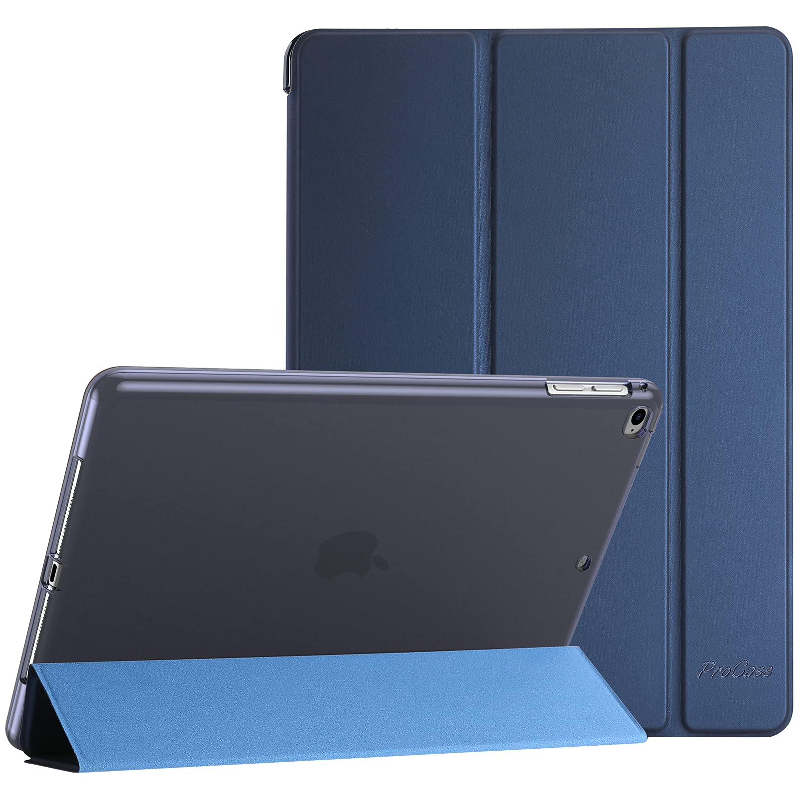 ProCase iPad 9.7 ケース 6世代 2018/ 5世代 2017, iPad Air 2 1 保護カバー, 3つ折り スマートケース TPUバックカバー スタンド機能 - ネービー