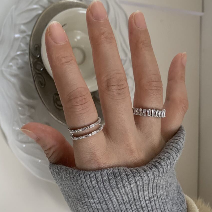 silver ring 2-piece set　J00456