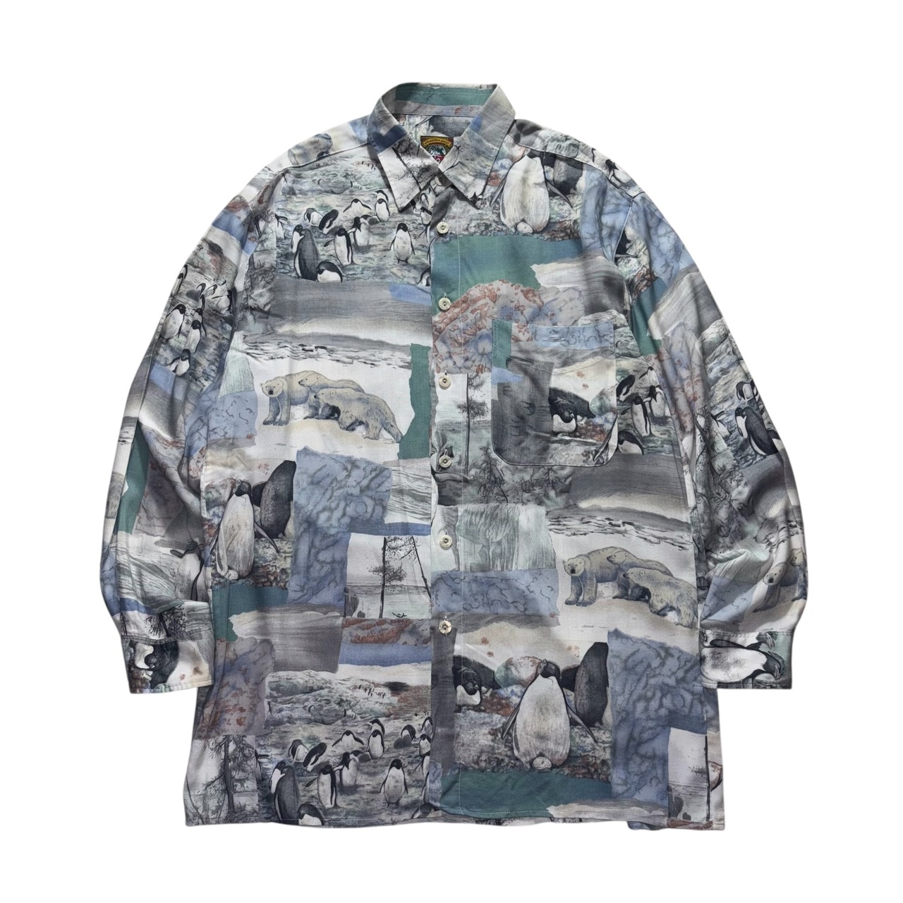 animal motif rayon shirt