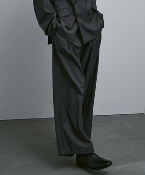CLASSIC TR WOOL DEEP TUCK TROUSERS【セットアップ対応】 / gray