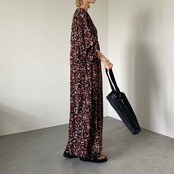 総柄シャーリング2wayOP/レッド