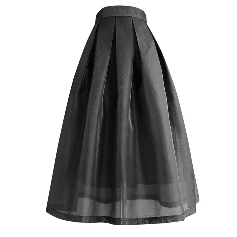 See-through hem high waist skirt