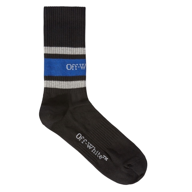 【OFF-WHITE】STRIPES LOGO MEDIUM SOCKS(BLACK)