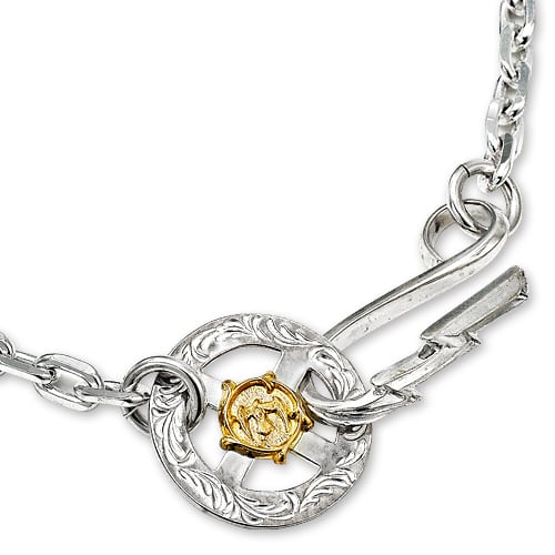 [太郎鷲見] サンダーフックk18イーグルメタル付ホイールチェーン 60cm 鷲見太郎 Necklace ネックレス】サンダーフック&メディシンホイール/太