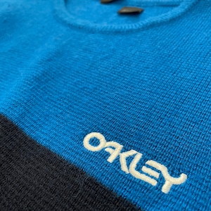 【OAKLEY】イタリア製 ニット セーター 切替 刺繍ロゴ XXL オークリー EU古着 ヨーロッパ古着