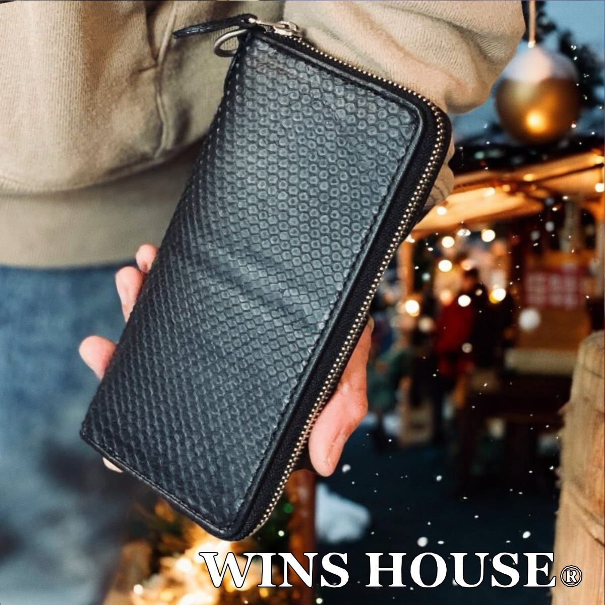 WINS HOUSE【ウインズハウス】 ダイヤモンド パイソン ブラック 