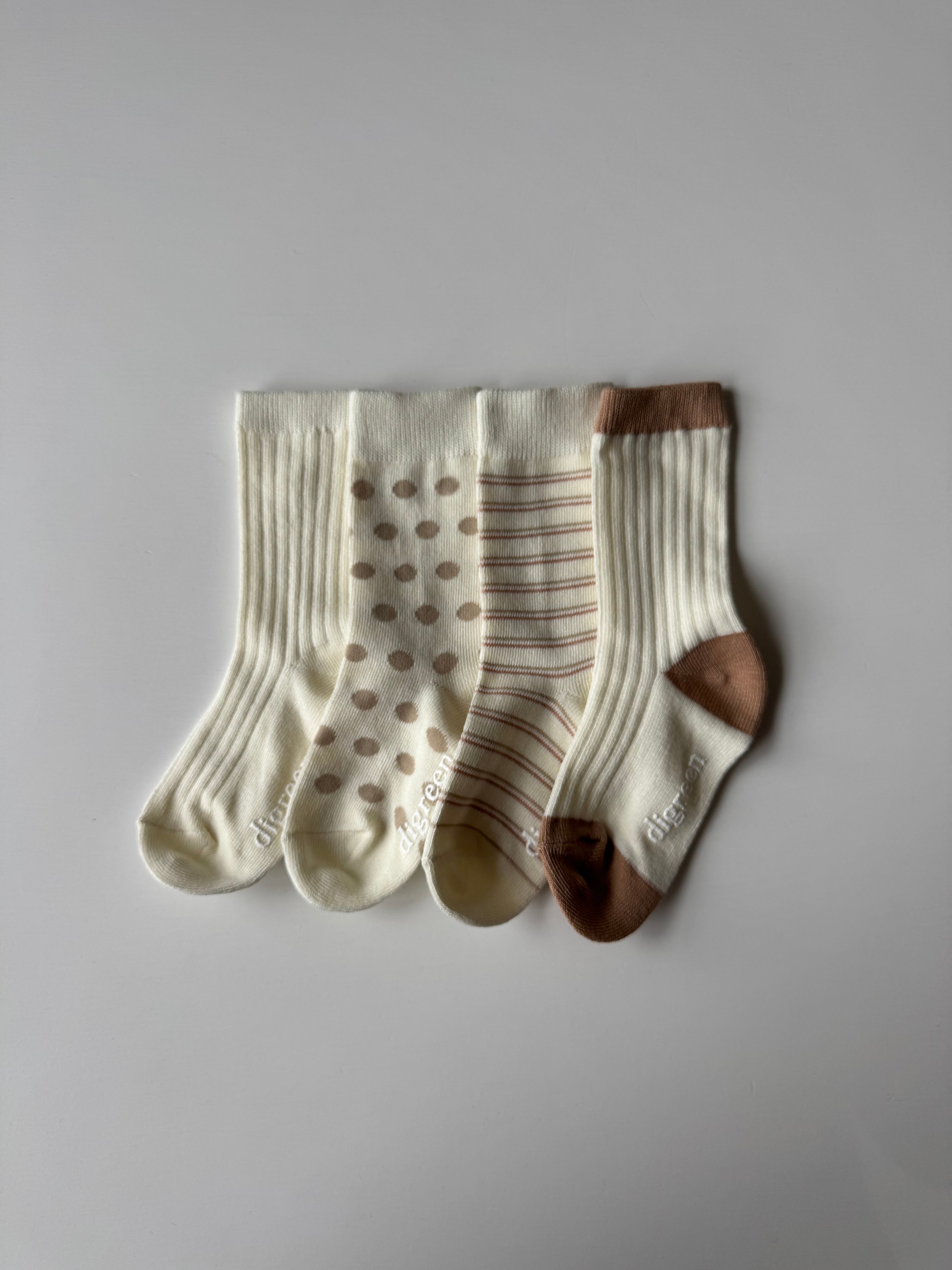 4set ドット・ストライプデザイン socks（13〜21cm）4247