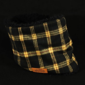 ROBIN NECK WARMER /タータンチェック（YELLOW）&ブラックファー