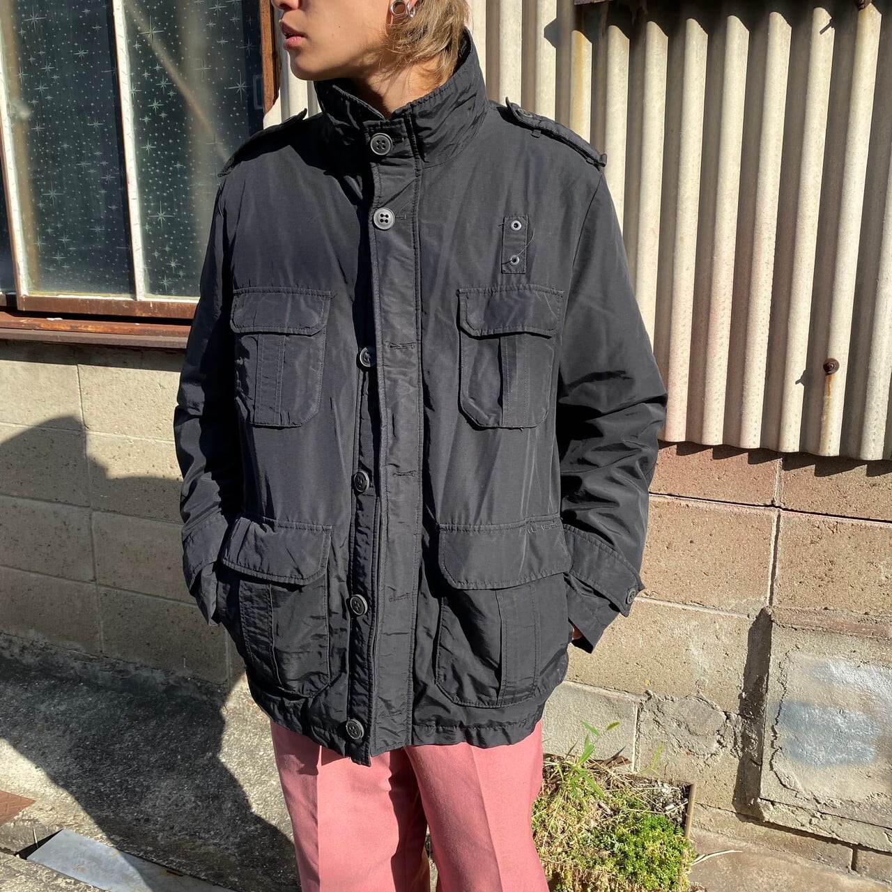 Tommy Hilfiger トミーヒルフィガー コットン ナイロン 4ポケット ハイネックジャケット メンズl 古着 ブラック 黒色 キルティングライナー付き ナイロンジャケット 1 Cs29 30 Cave 古着屋 公式 古着通販サイト