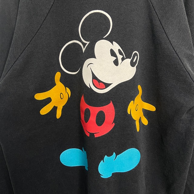 90s Disney ミッキーマウス　キャラクタースウェット　ブラック　XL相当