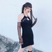 ✞✝✞ チャイナ風レース刺繍サイドブラック レースアップ ステッチ ✞✝✞ ゴスロリ SM ミリ 甘ロリ クラロリ 和ロリ エレガント 黒ロリ 姫ロリ 華ロリ AA-AA5115408