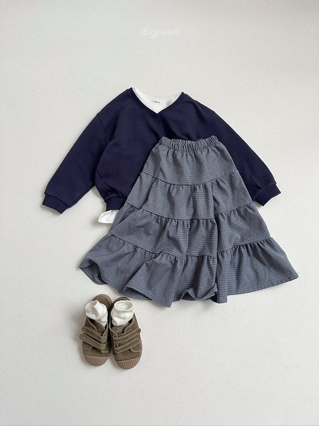 〘予約〙digreen / check ruffle skirt