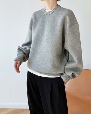ルーズシルエットスウェット スリーブボタンデザイン 3color A0936