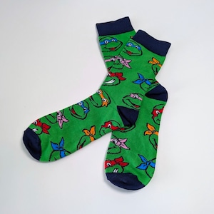 ♧【 crew socks / クルーソックス 】『 Teenage Mutant Ninja Turtles / タートルズ 』 靴下 / ソックス〚アメリカン雑貨 アメトイ〛