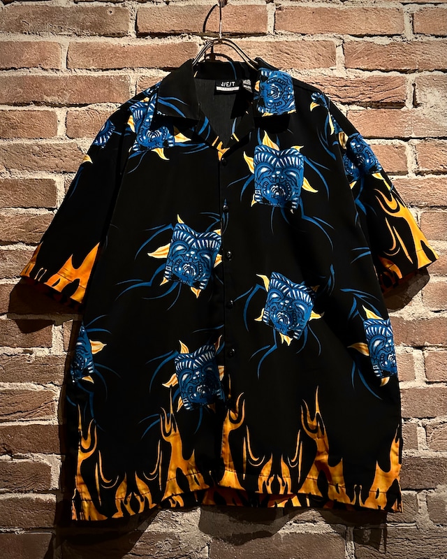 【Caka act3】Oriental Design Loose S/S Open Collar Shirt