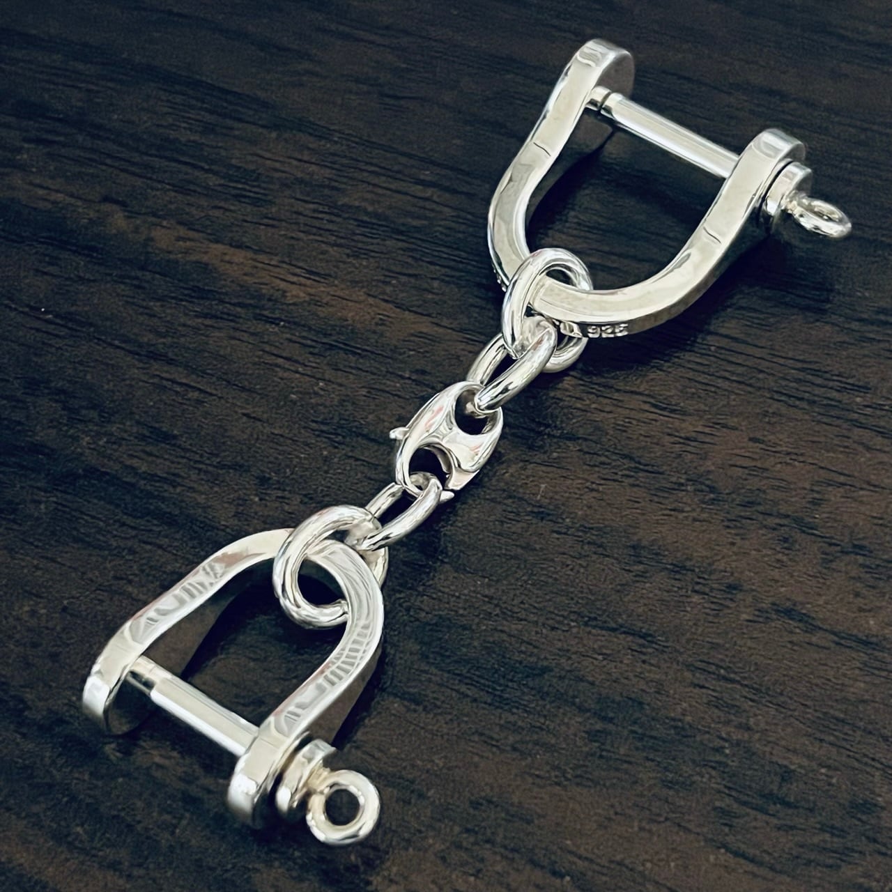 VINTAGE TIFFANY & CO. Double Shackle Key Chain Sterling Silver  